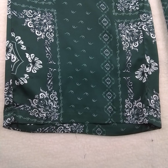 Soncy Smocked Waistband Pants Size 00 (10) in Green‎ w/ White Floral Design - Picture 6 of 11